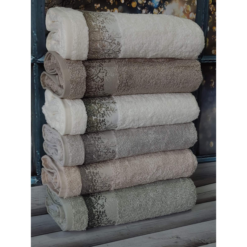 Tenti бамбукові рушники 70x140см., 6шт/уп. Pupilla Туреччина (86228)