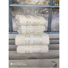 MaMe Krem 50x90 см.+70х140 см., 4 шт/уп. Рушники баня + обличчя. Бавовна. (19040)