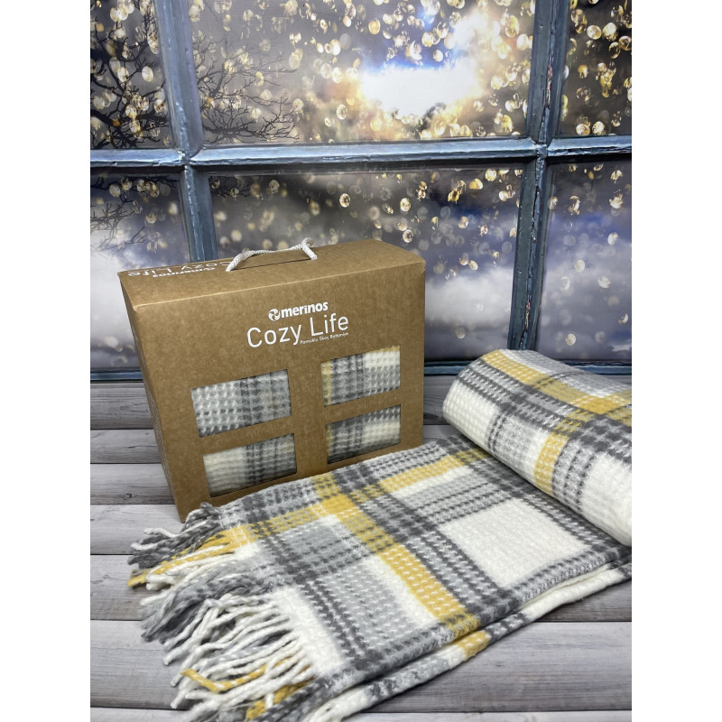 Yellow плед вафелька 130х170 см. Merinos Туреччина. (86222)