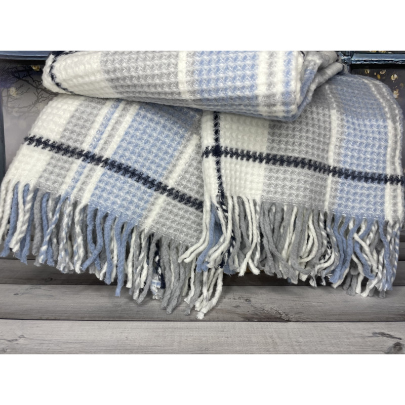 Gri плед вафелька 130х170 см. Merinos Туреччина. (14848)