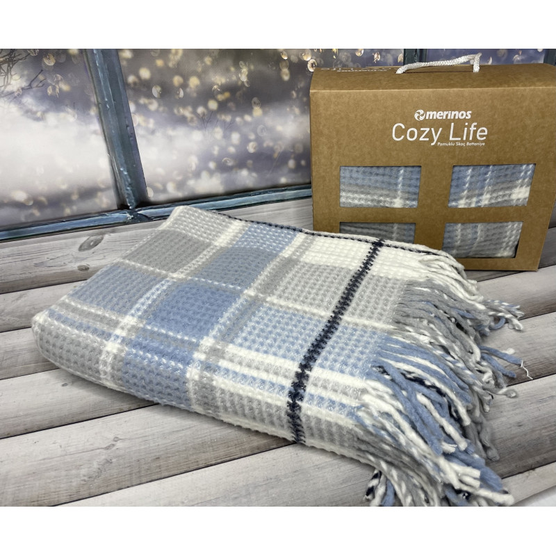 Gri плед вафелька 130х170 см. Merinos Туреччина. (14848)