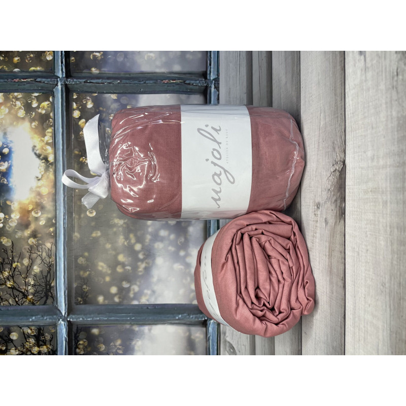 Friza 180x200 см., бавовняне простирадло на резинці з наволочками. Majoli Туреччина. (45026)