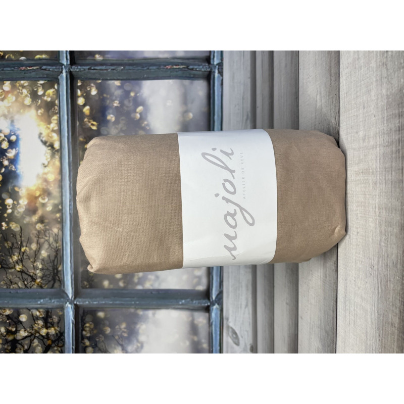 Kahve 160x200 см., бавовняне простирадло на резинці з наволочками. Majoli Туреччина. (77356)