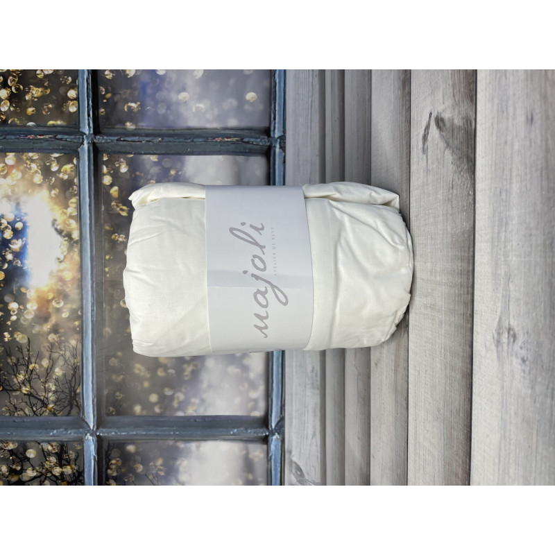 Akrem 180x200 см., бавовняне простирадло на резинці з наволочками. Majoli Туреччина. (81227)