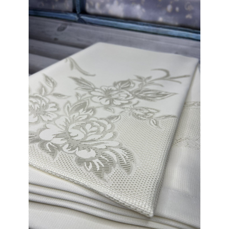 Ipeksi-3 krem 160х220 см. Скатертина Туреччина. (23648)