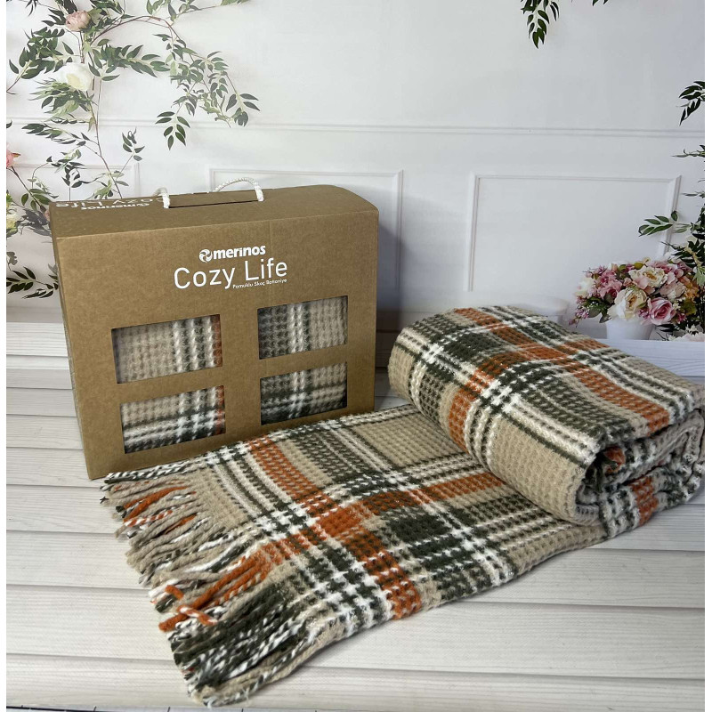 Orang плед вафелька 130х170 см. Merinos Туреччина. (27013)