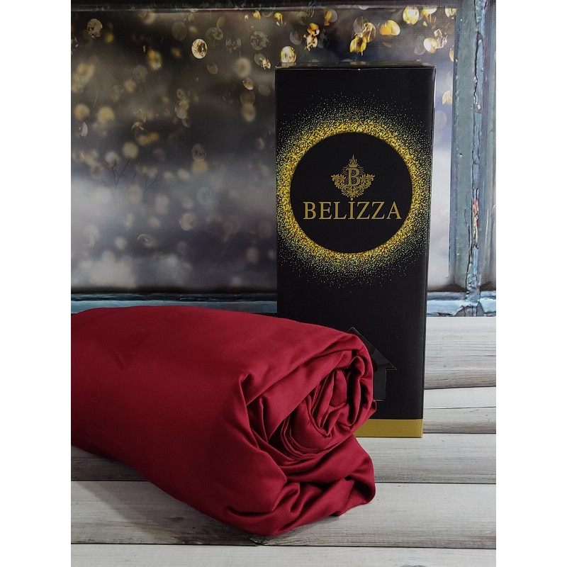 Kirmizi 180х200см., сатинове простирадло на резинці. Belizza Туреччина. (82275)