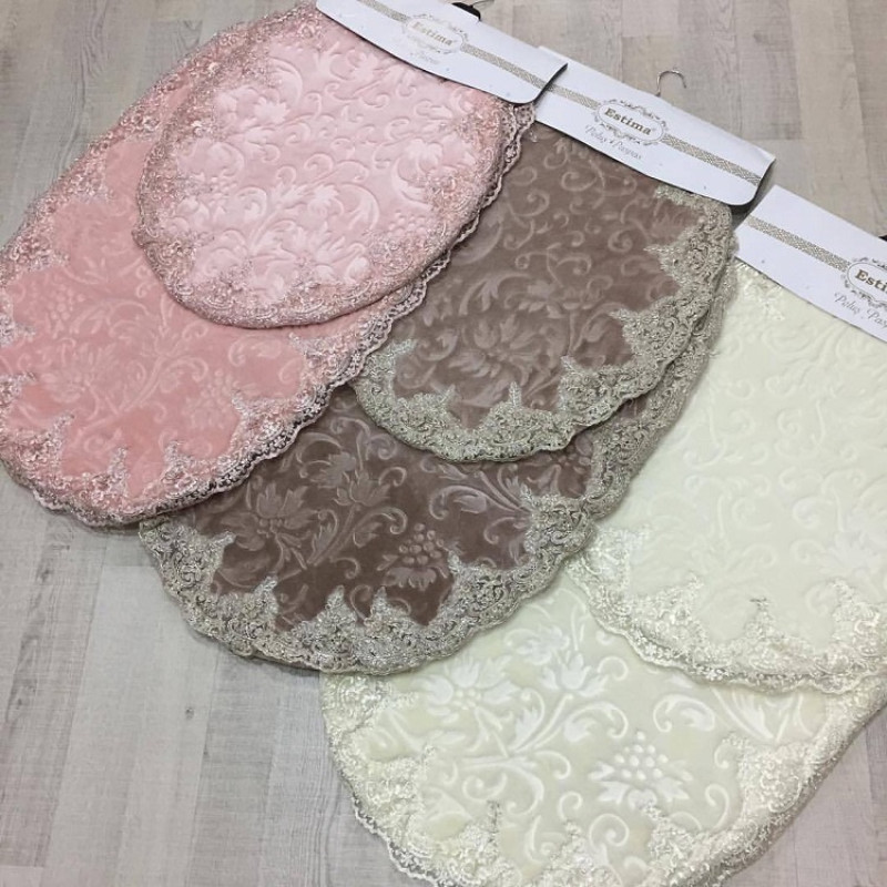 Bej Килимки з гіпюром. 2 штуки. Estima Туреччина. (82244)