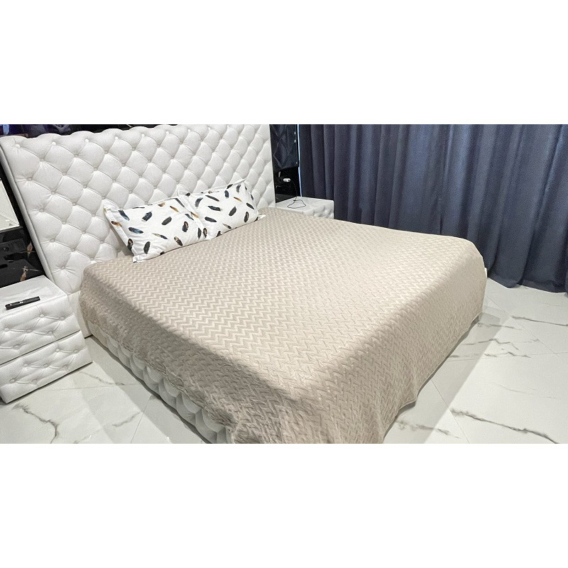 a. bej бамбукове пікє 220х260см. Mylinn Home Туреччина (10029)