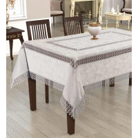 Tropik Home FRINGED AGK 243.Скатертина 160x200 POLYESTER MASA JAKARD PANO (40936)