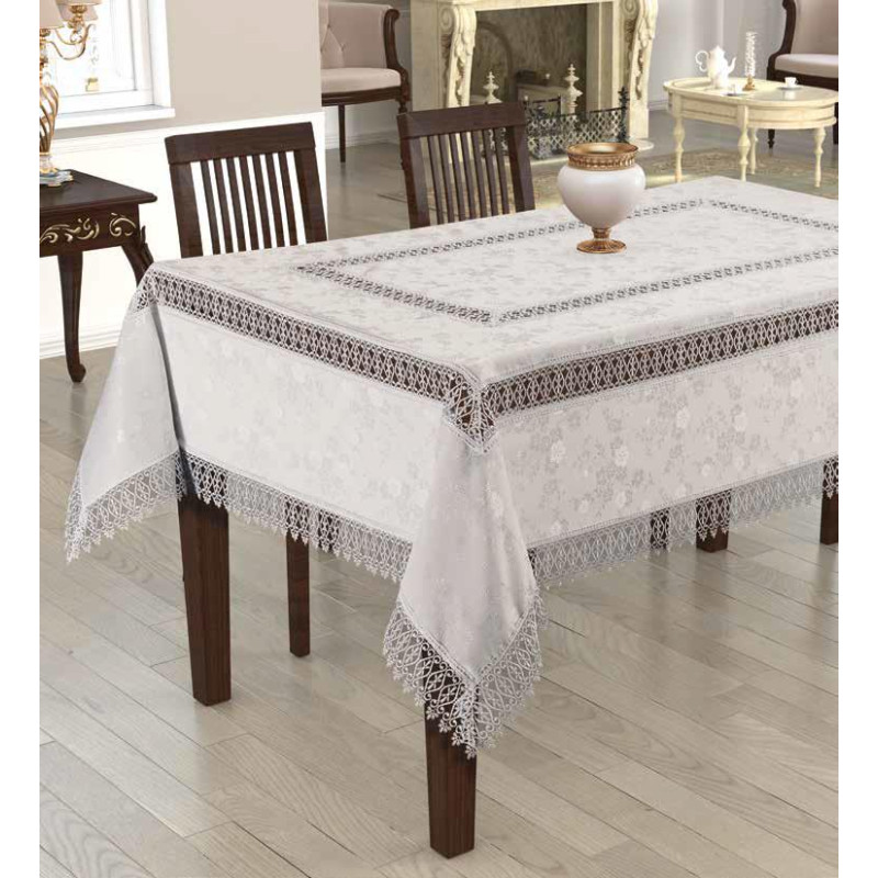 Tropik Home FRINGED AGK 243.Скатертина 160x200 POLYESTER MASA JAKARD PANO (40936)