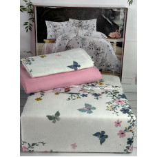 Bell flowers pembe фланелева постіль. Євро розмір. Romeo Туреччина. (89014)