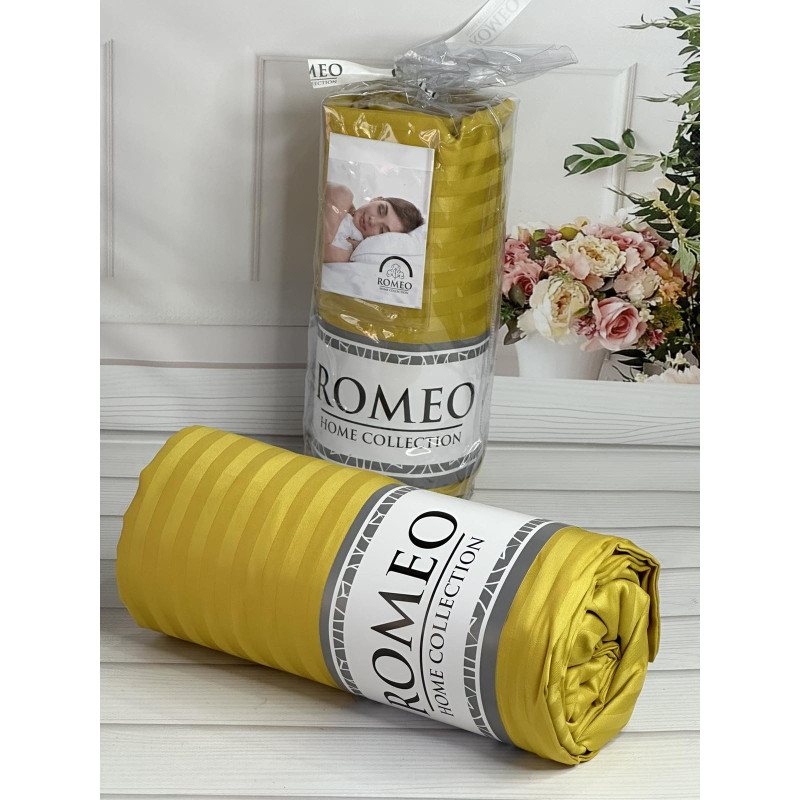 Line Sari 180х200см. Простирадло на резинці. Сатин-страйп. Romeo Туреччина. (81398)
