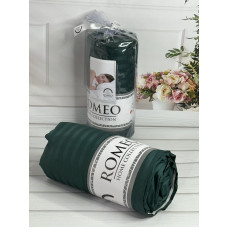 Line Yesil 180х200см. Простирадло на резинці. Сатин-страйп. Romeo Туреччина. (87289)