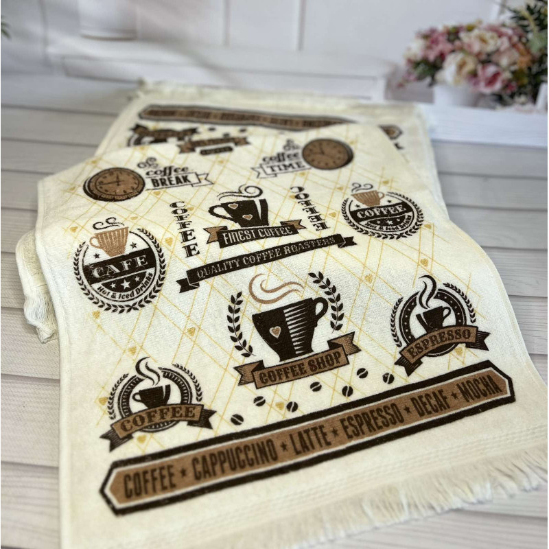 Набір кухонних рушників Hot Coffe Mame 40х60 см, 12 одиниць
