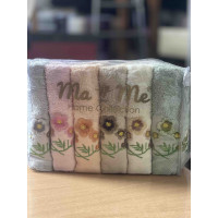 Маме Фиалка 30х50см., 6 шт/уп. кухонные махровые полотенца. (40928)