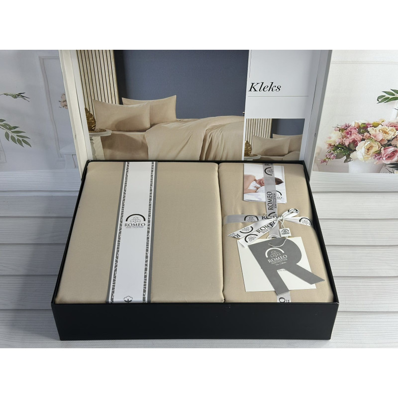 Kleks Однотонне сатинове постільна білизна. Євро розмір. Romeo home Туреччина. (69670)