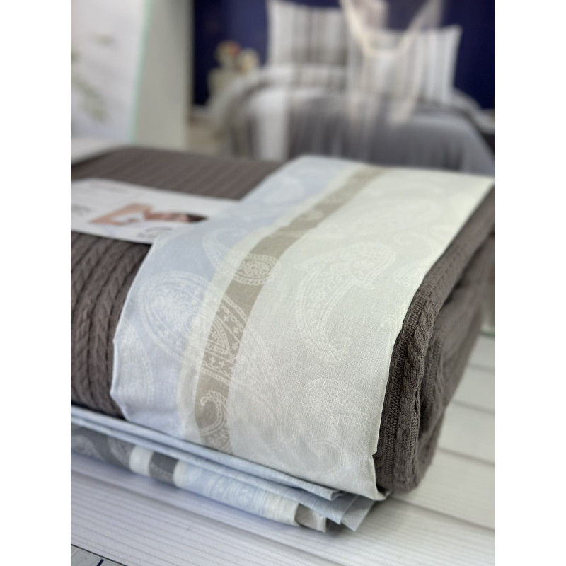 Антрацит Літній набір з Плед машинна в'язка. Romeo home Туреччина (71620)