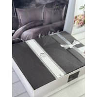 Leaf Antrasit жаккардова постіль, євро розмір. Romeo home Туреччина. (60069)