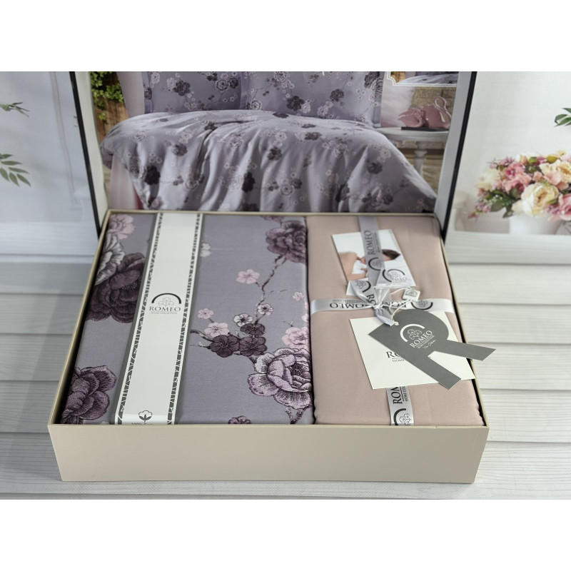 Riona сатинова постільна білизна. Євро розмір. Romeo home Туреччина. (32942)
