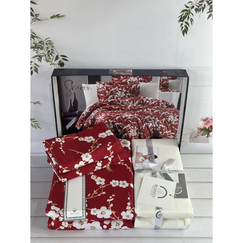 Шарон сатинова постільна білизна. Євро розмір. Romeo home Туреччина. (76112)