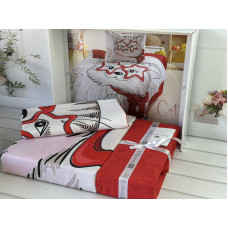 Cat дитча полуторна постільна білизна. Ранфорс. Romeo home Туреччина. (78729)