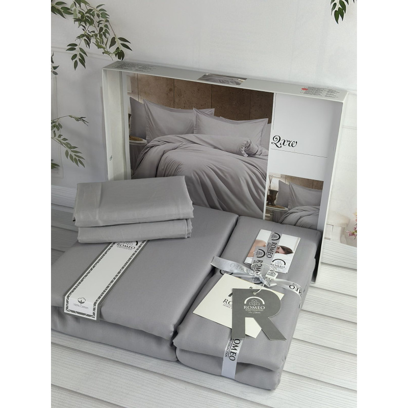 Qxw Однотонне сатинове постільна білизна. Євро розмір. Romeo home Туреччина. (21344)