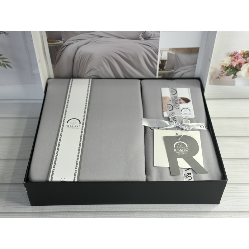 Qxw Однотонне сатинове постільна білизна. Євро розмір. Romeo home Туреччина. (21344)