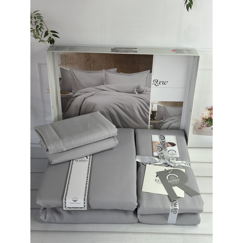 Qxw Однотонне сатинове постільна білизна. Євро розмір. Romeo home Туреччина. (21344)