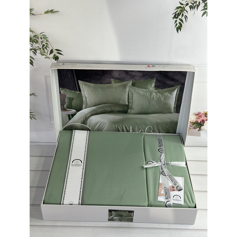 Leaf Green жаккардова постіль, євро розмір. Romeo home Туреччина. (82468)