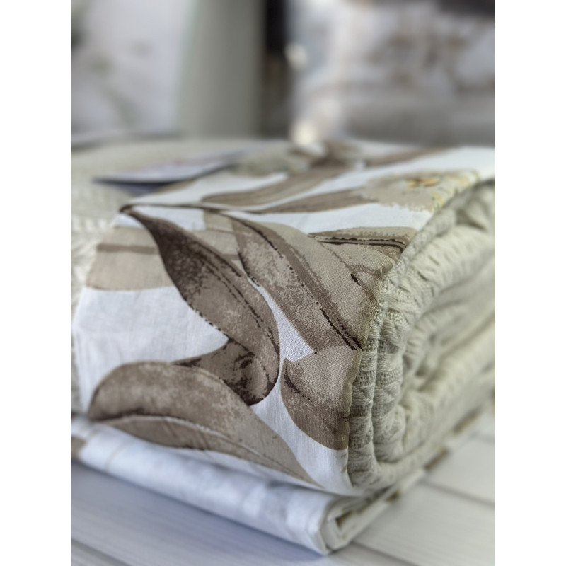 Bej Літній набір з Плед машинна в'язка. Romeo home Туреччина (85802)