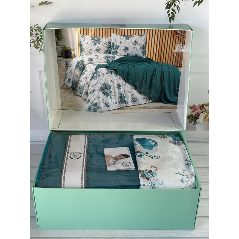 Петрол Літній набір з Плед машинна в'язка. Romeo home Туреччина (66065)