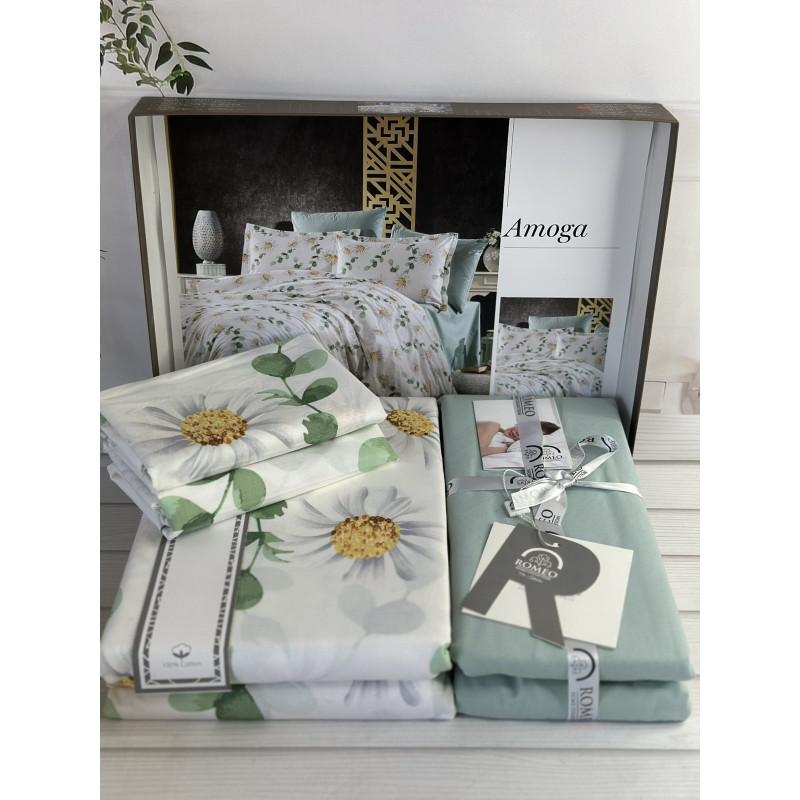 Poplin Amoga постіль з поплин. Євро розмір. Romeo home Туреччина. (28755)