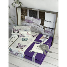 Poplin Butterfly 2 постіль з поплин. Євро розмір. Romeo home Туреччина. (47877)