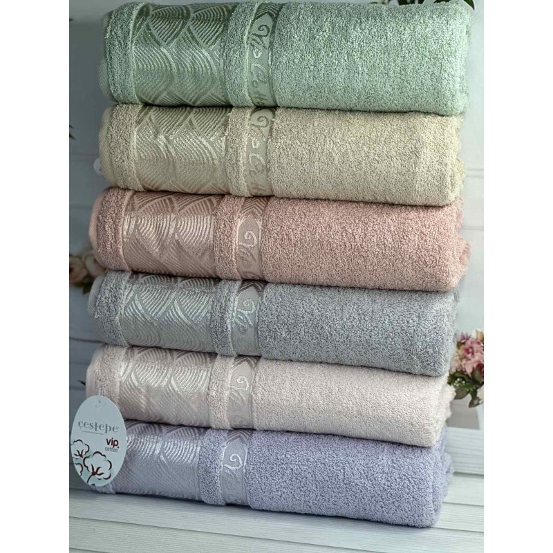 Vip cotton Linens махрові рушники 50х90см., 6 шт/уп. CestepeТуреччина. (66231)