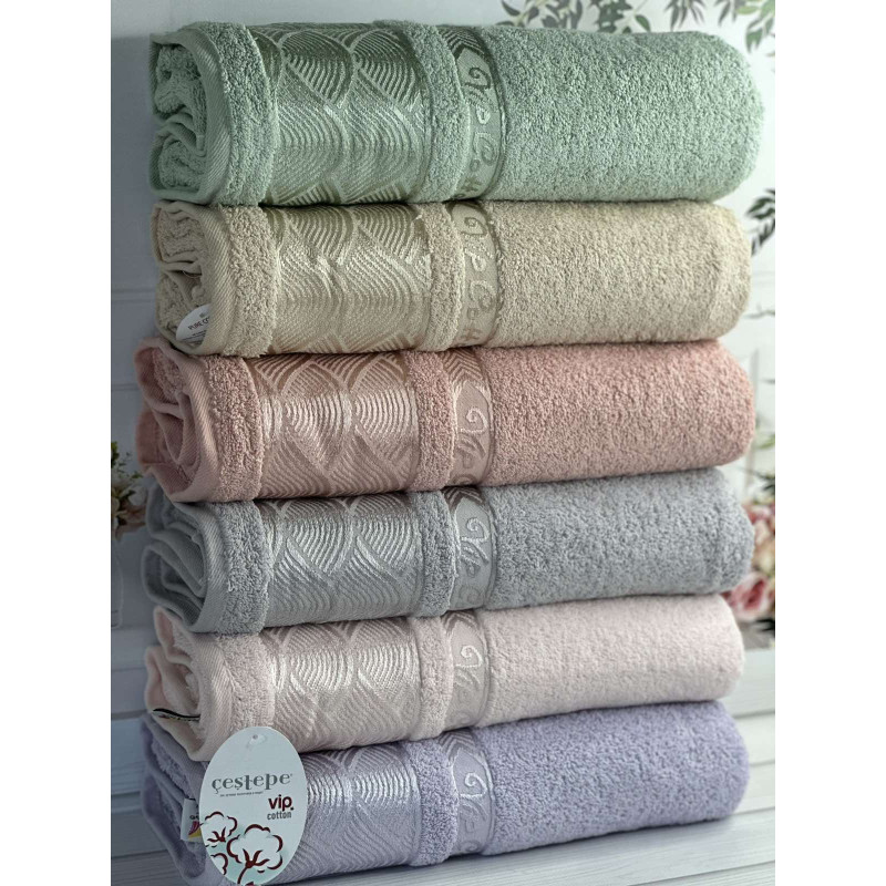 Vip cotton Linens махрові рушники 50х90см., 6 шт/уп. CestepeТуреччина. (66231)