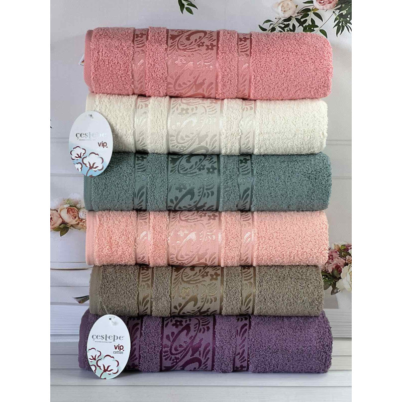Vip cotton Melissa махрові рушники 50х90см., 6 шт/уп. CestepeТуреччина. (34228)