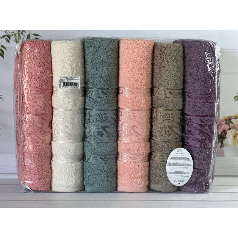 Vip cotton Melissa махрові рушники 50х90см., 6 шт/уп. CestepeТуреччина. (34228)