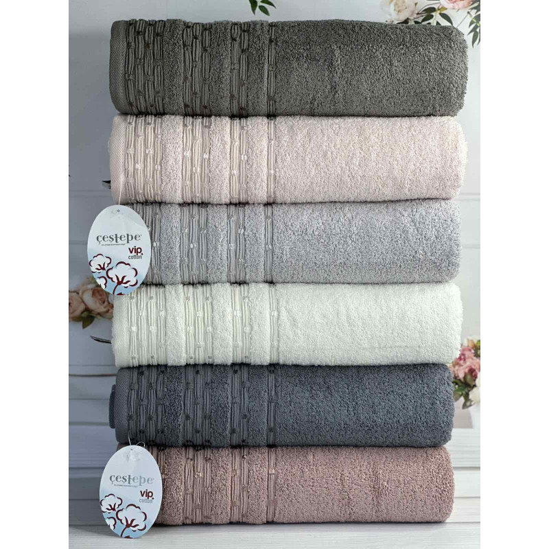 Vip cotton Lupen махрові рушники 70х140см., 6 шт/уп. CestepeТуреччина. (71897)