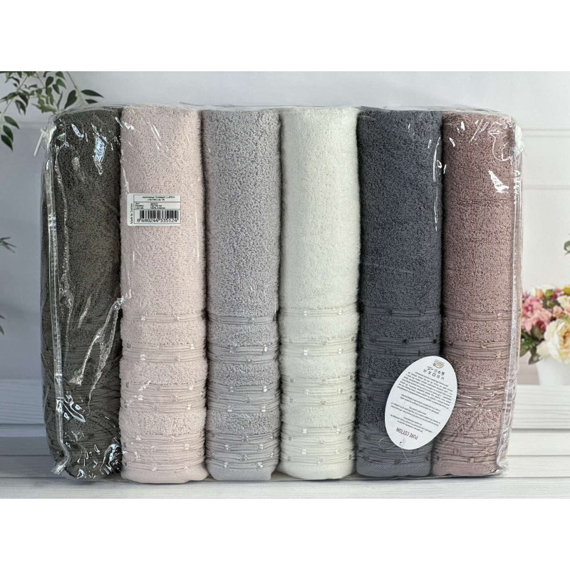 Vip cotton Lupen махрові рушники 70х140см., 6 шт/уп. CestepeТуреччина. (71897)