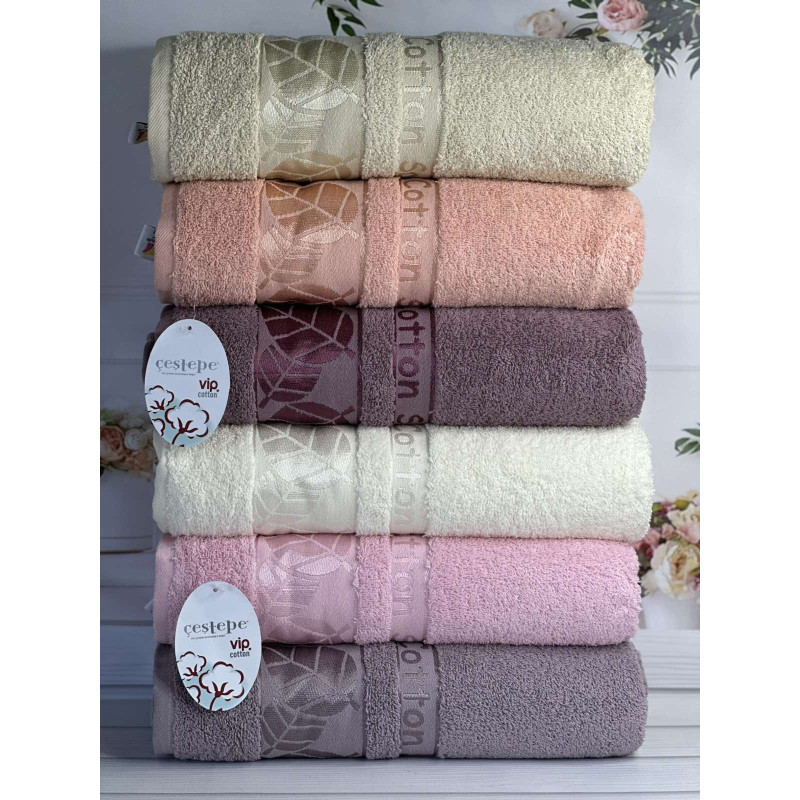 Vip cotton Modalsoft махрові рушники 70х140см., 6 шт/уп. CestepeТуреччина. (72483)
