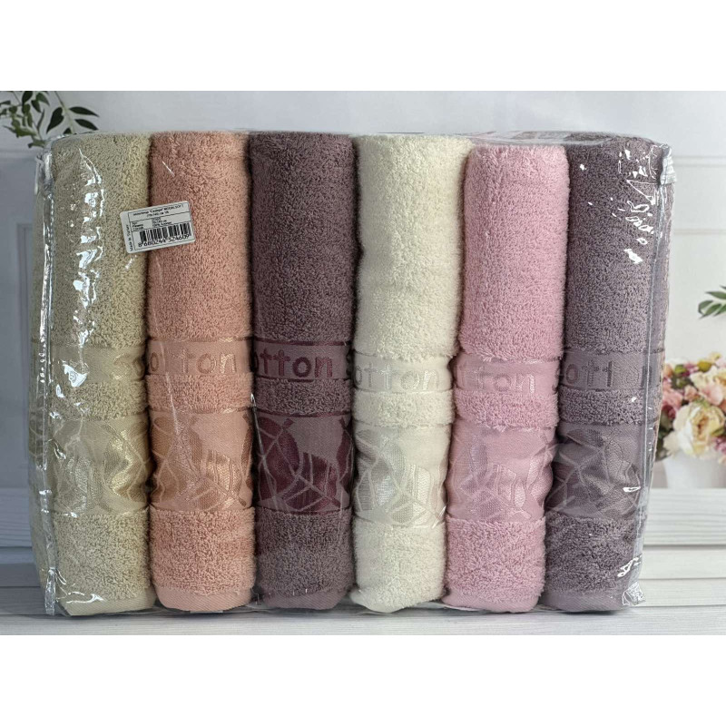 Vip cotton Modalsoft махрові рушники 70х140см., 6 шт/уп. CestepeТуреччина. (72483)