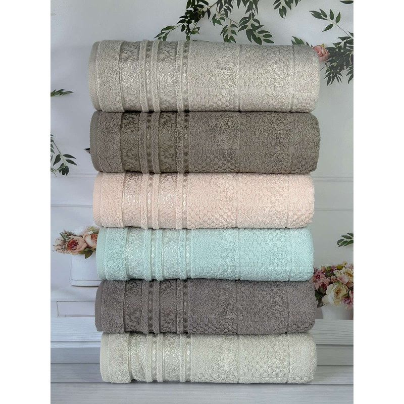 Lux cotton Senfoni махрові рушники 50х90см., 6 шт/уп. CestepeТуреччина. (59253)