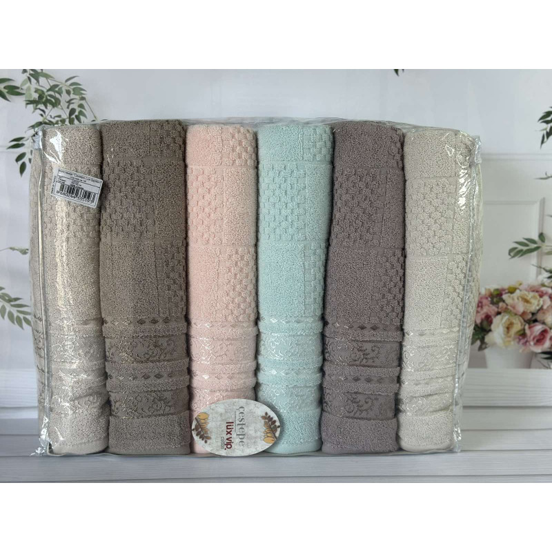 Lux cotton Senfoni махрові рушники 50х90см., 6 шт/уп. CestepeТуреччина. (59253)