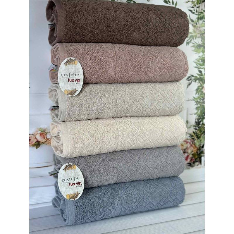 Lux cotton Grand махрові рушники 50х90см., 6 шт/уп. CestepeТуреччина. (69579)