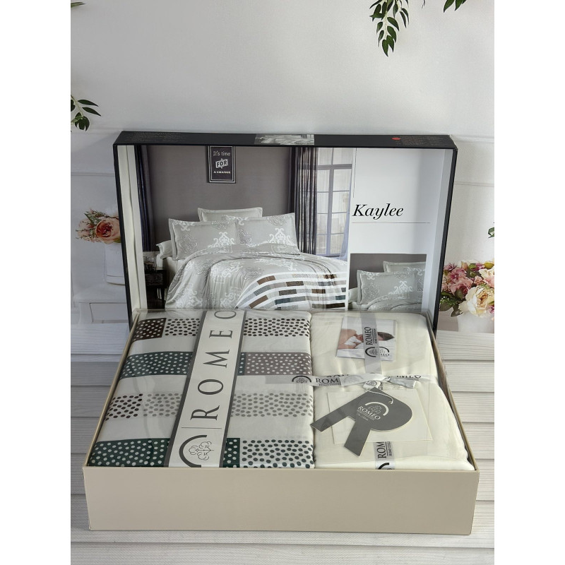 Kaylee сатинова постільна білизна. Євро розмір. Romeo home Туреччина. (51203)