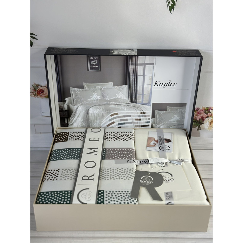 Kaylee сатинова постільна білизна. Євро розмір. Romeo home Туреччина. (51203)