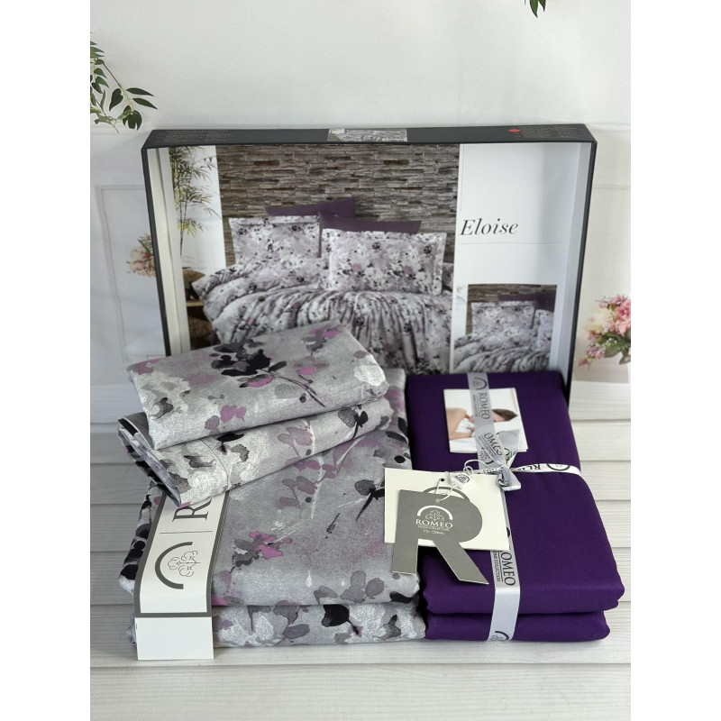 Eloise сатинова постільна білизна. Євро розмір. Romeo home Туреччина. (88537)
