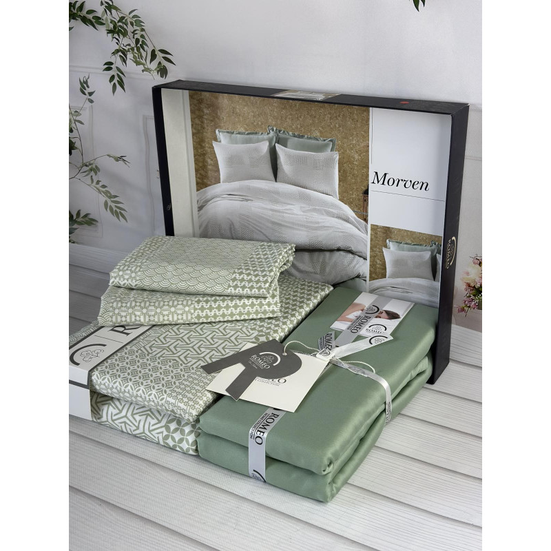 Morven сатинова постільна білизна. Євро розмір. Romeo home Туреччина. (29331)