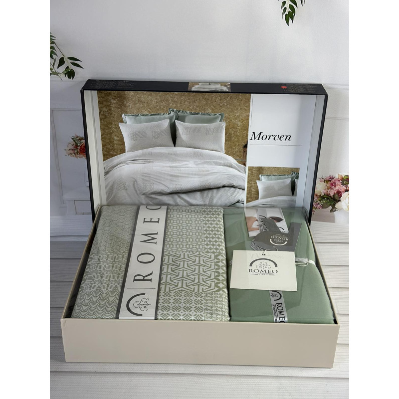 Morven сатинова постільна білизна. Євро розмір. Romeo home Туреччина. (29331)